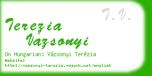 terezia vazsonyi business card